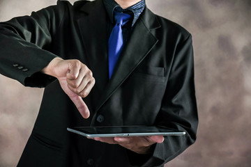 Businessman hand using mobile phone. Business technology, Social network,