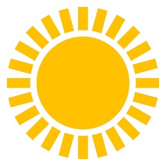 Sonne icon als Vektor auf einem isolierten Hintergrund