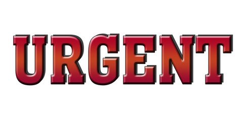 urgent 3d Red Logo banner Stamp Button