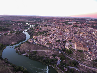 Toledo a vista de Drone- Ciudad de Castilla la Mancha, España