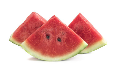 Sliced of watermelon isolated on white background.