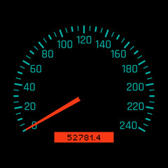 Car speedometer dial. Vector illustration