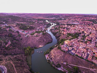 Toledo a vista de Drone- Ciudad de Castilla la Mancha, España