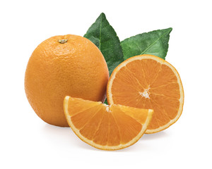 orange fruit slice isolated on white background