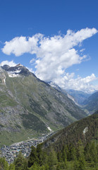 Mountain landscape, in the Pennine Alps in the canton of Valais