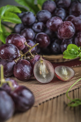 Healthy fruits Red grapes in the vineyard,