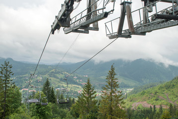 Ski lift on the mountain