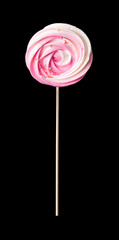 Swirl lollipop on black background