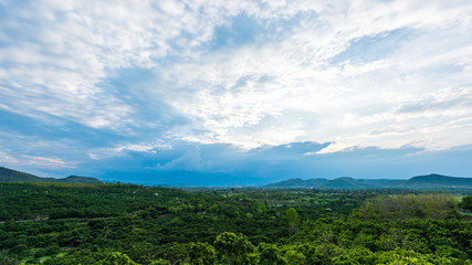 Fototapeta na wymiar landscape of clouds over the hill