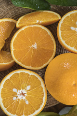 Fototapeta na wymiar Healthy orange fruits background many orange fruits