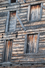 Window in an old wooden house