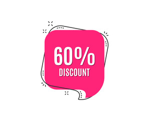 60% Discount. Sale offer price sign. Special offer symbol. Speech bubble tag. Trendy graphic design element. Vector