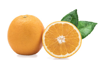 orange fruit slice isolated on white background