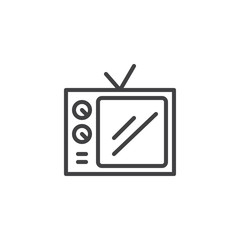 Vintage TV outline icon. linear style sign for mobile concept and web design. Retro television simple line vector icon. Symbol, logo illustration. Pixel perfect vector graphics