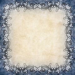 Old paper with floral frame