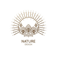 Nature linear logo forest landscape
