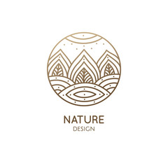 Nature linear logo forest landscape