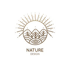 Nature linear logo forest landscape
