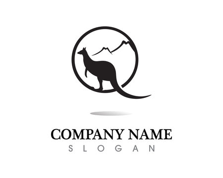 Kangaroo Icon Vector Australian logo animal vector design