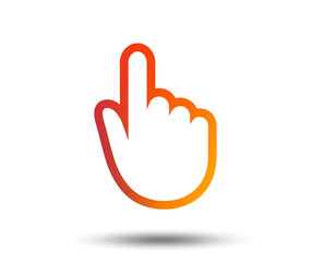Hand cursor sign icon. Hand pointer symbol. Blurred gradient design element. Vivid graphic flat icon. Vector