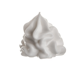 Whipping cream cake or sour cream isolated on white background