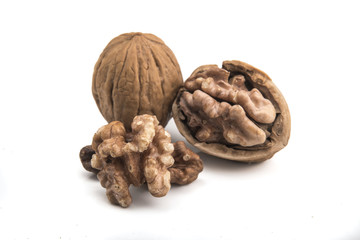 Walnut isolated on white background.