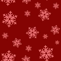 Naklejka na ściany i meble Snowflake seamless pattern. Snow on white background. Abstract wallpaper, wrapping decoration. Symbol winter, Merry Christmas holiday, Happy New Year celebration Vector illustration.