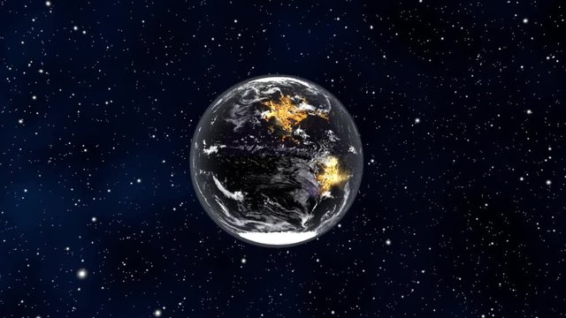 3D rendered Animation of Planet earth at night. Elements of this media furnished by NASA.
