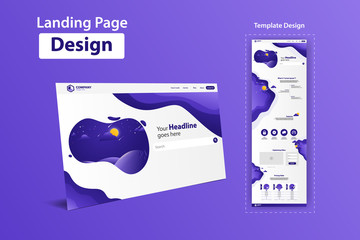 New Trendy Landing Page Website Vector Template Design