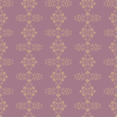 Vector background pink purple and yellow delicate ornament retro floral flowers curls seamless pattern wallpaper.