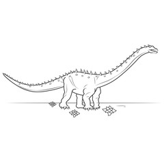 Diplodocus Dinosaur Longest Land Animal Illustration Vector Art