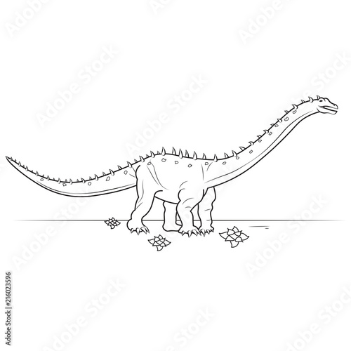 Diplodocus Dinosaur Longest Land Animal Illustration Vector Art
