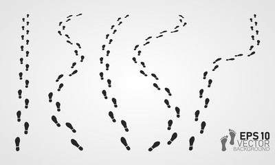 Shoe and bare foot print.