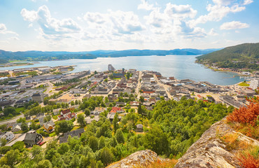 Aerial view of the Norwegian town Namsos