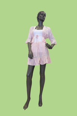 Full-length female mannequin.