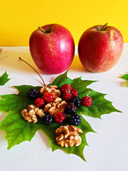 Naklejka na ściany i meble Herbst Früchte - Autumn Fruits