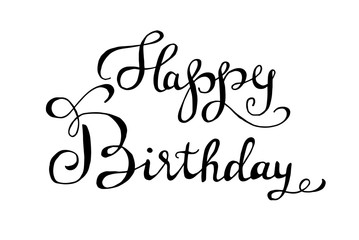 Happy birthday calligraphy lettering for greeting card