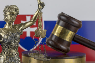 Human Rights Act and Justice Concept ,Slovakia Flag