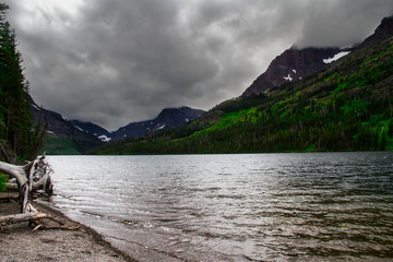 Fototapeta na wymiar Mountain Lake with Storm Clouds