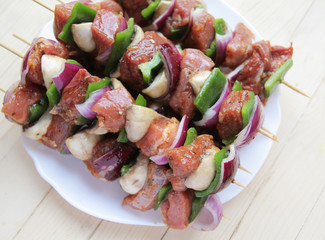 Skewer with meat and vegetables