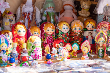 SAMARA, RUSSIA - CIRCA JUNE, 2018: Traditional Russian national souvenir doll-matryoshka