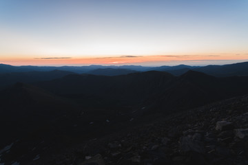 Landscape view of early morning in the Rocky Mountains, Colorado. 