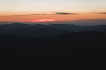Landscape view of early morning in the Rocky Mountains, Colorado. 