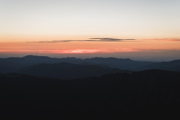 Landscape view of early morning in the Rocky Mountains, Colorado. 