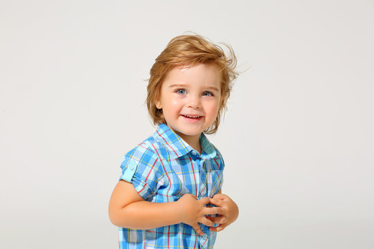 portrait of a beautiful boy with blue eyes