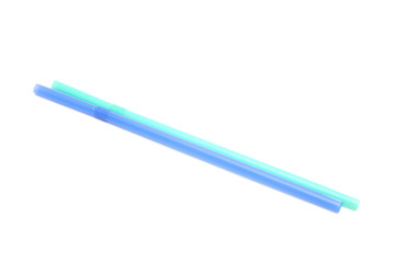 Bunch of Straws in a Glass Container on a White Background