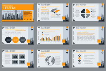 Professional business presentation, slide show vector design template