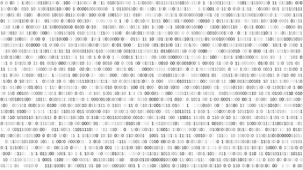 Binary code black and white background with digits on screen. Format 16:9