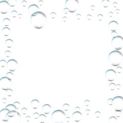 Frame for processing of transparent bubbles. Background of air bubbles