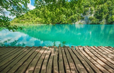Fototapeta na wymiar Beautiful lake in Plitvice National Park